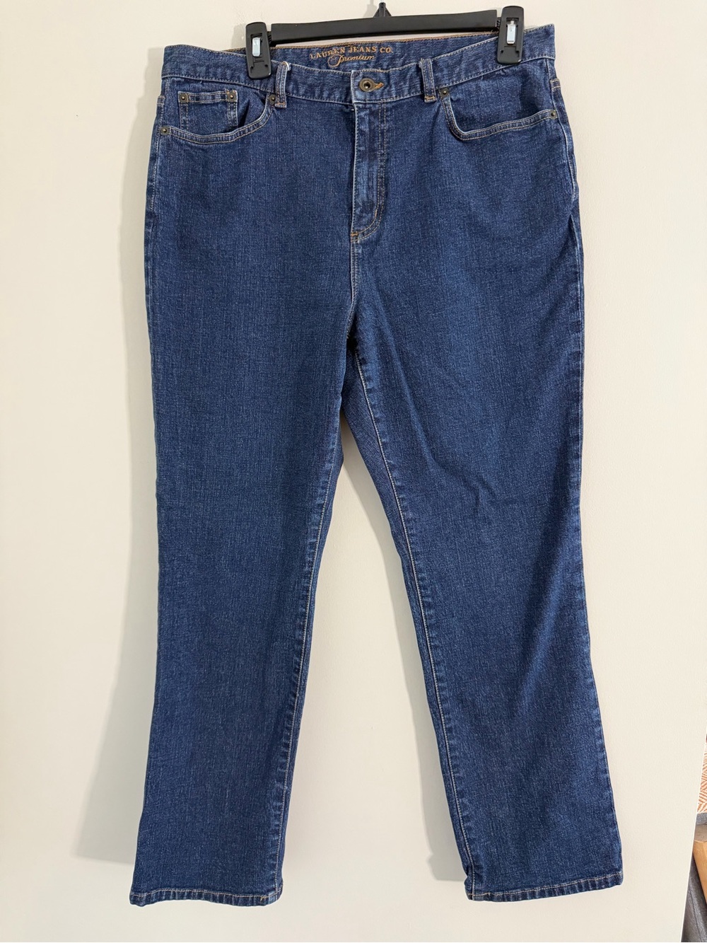 Lauren Jeans Co Womens Petite 14P Dark Wash Denim Jeans Classic Timeless Preppy - Picture 2 of 11